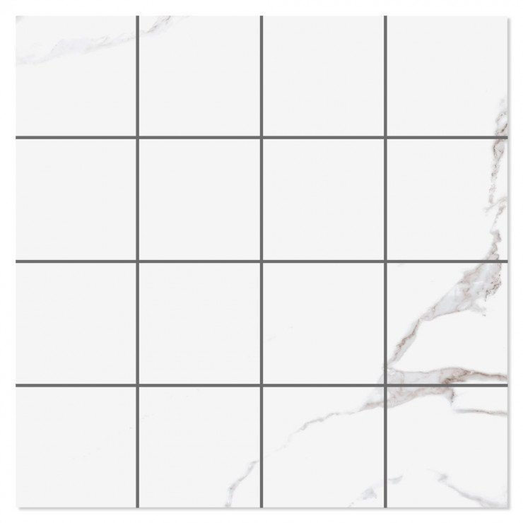 Marmor Mosaik Klinker Vilalba Vit Blank 30x30 (7x7) cm-1